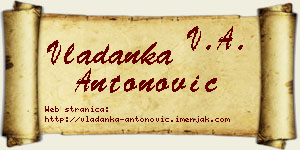 Vladanka Antonović vizit kartica
